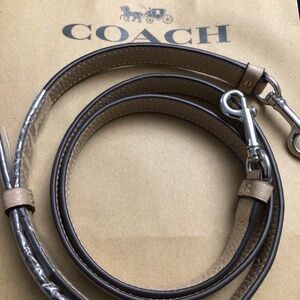COACH Leather Handbag Strap, beige, light brown leather